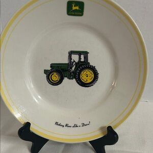 John Deere Green and Yellow Tractor Plate